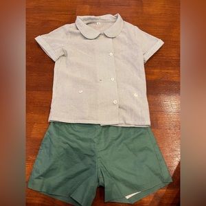 Boys matching shirt sleeve and button down set size 110